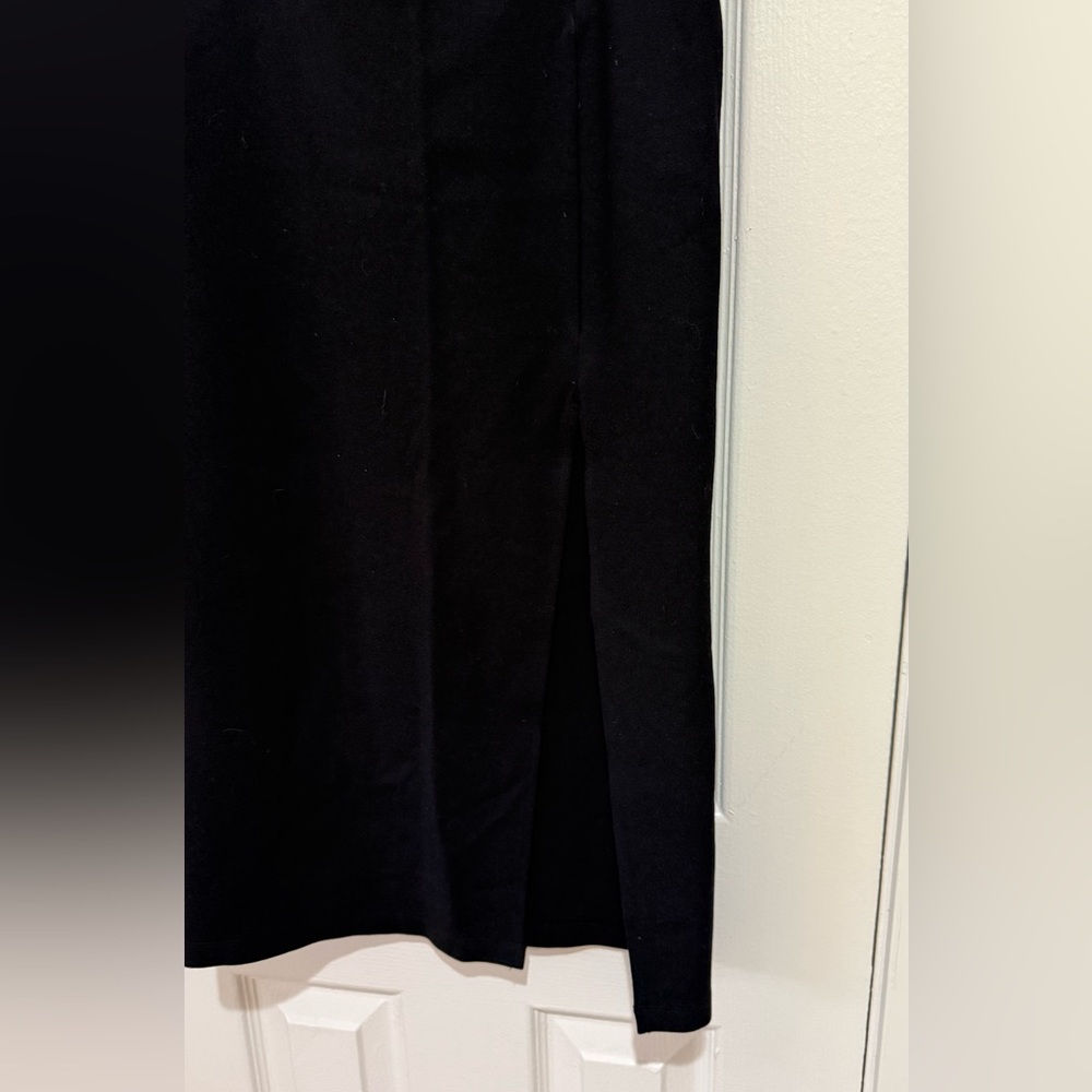 Aritzia Banting Elegant Stretch Black Women's Pencil Skirt High Slit - Picture 5 of 7